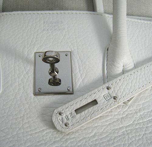 High Quality Fake Hermes Birkin 35CM Togo Leather Bag White 6089 - Click Image to Close